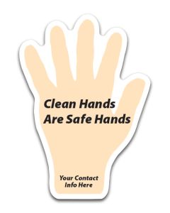CLEAN HANDS Custom Roll Sticker 2.25x3.375